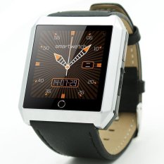 1.55inch TFT screen Bluetooth watch phone,leather strap Smart Wrist Watch Phone For IOS iPhone Android Samsung,sliver - Intl
