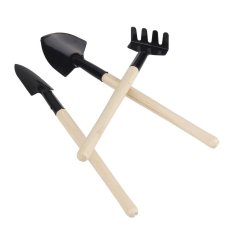1 Set Mini Garden Tools Wood Handle Shovel Rake Spade Metal Head Kids Tool Toy (Intl)