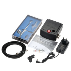 100-250V Professional Gravity Feed Dual Action Airbrush Air Compressor Kit for Art Painting Tattoo Manicure Craft Cake Spray Model Air Brush Nail Tool Set- Intl