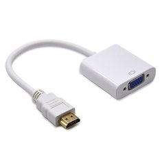1080P Gold-Plated Active Hdmi To Vga Adapter for Laptop PC For Macbook- White- INTL
