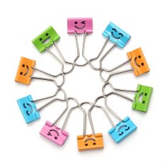 10Pcs Colorful 19mm Metal Smile Office File Paper Binder Home Organizer Clips (Intl)