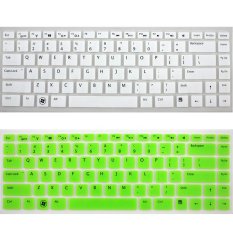 14 inch Keyboard Protective Film for Dell Suitable Models 14R 5437 n4050 n4110 m411r m421r 4516 Keyboard Sticker Case (Green and White) (Intl)