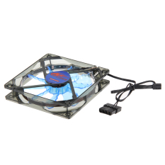 15 Light CPU Cooling Fan Computer PC Clear Case Quad 12CM Heatsink Blue (Intl)
