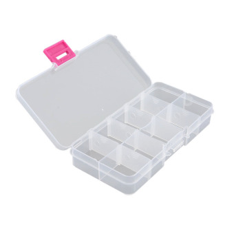 S & F Plastic 10 Slots Compartment Clear Box Container  