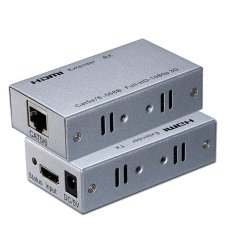 196Ft HDMI Extender Repeater Transmitter + Receiver over Single cat-5E/cat-6 cables Support 3D&Full HD 1080p with 5V 2A Power Adapter for TV Projector CV0107 - INTL