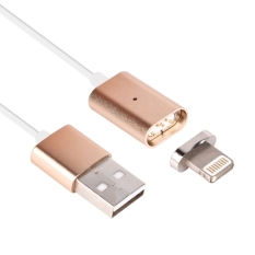 2 in 1 Metal Head Magnetic 8 Pin and Micro USB to USB Data Sync Charging Cable for iPhone / Samsung / Huawei, Length: 1m(Gold) (Intl)