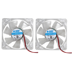 2 X Colorful LED Case Fan 12V 4Pin 80mm 80x25mm for Computer PC CPU Cooling (Intl)