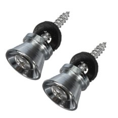 2 x Electric Acoustic Guitar Bass Strap Button Screw Lock Pins Pegs Pads - Silver - Intl