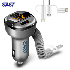 2016 New 12V-24V 3.4A Fast Charging Car Charger Dual USB Smart Car-Charger Adapter With Voltage/Current Digital LED Display - intl