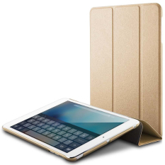2in1 Ultra thin Luxury Leather Protective Matte Case Folded Smart Cover Full Protector For Apple iPad mini 4 (Slim Gold)
