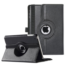 360 Rotating Case Stand PU Leather Cover for Apple iPad Mini 1 2 3 (Black) - Intl