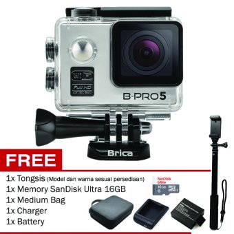 BRICA B-PRO 5 Alpha Edition Full HD 1080p Wifi Action Camera - 12MP - Silver + Gratis Bonus Items  