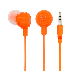 Candy Color Cute Smiling Face Headphone 3.5MM In-Ear Jack Headset for Mobile Cellphone (Orange)