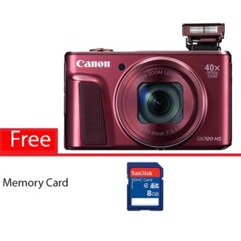 Canon PowerShot SX720 HS - 20.3MP - Red Free Memory Card  