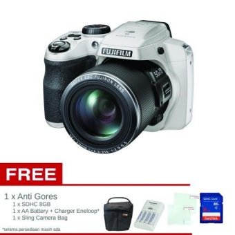 Fujifilm Finepix S9400W - Putih + Anti gores + SDHC 8GB + Battery + Charger + Sling Camera Bag(White)  