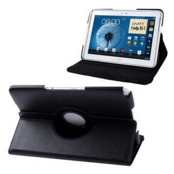 Hitam 360 Derajat Rotasi PU Kulit Jual Penutup Kasus Stan Samsung Galaxy NOTE 10.1 N8000 N8010