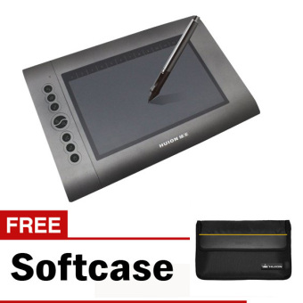 HUION H610 Pen Graphic Tablet Medium – Abu-abu + Gratis Softcase
