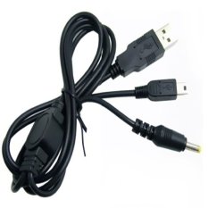 Kabel Data Transfer 2 in 1 USB Power Charger Charging Cable Untuk PSP 1000/ 2000/ 3000 To PC Newest - Hitam