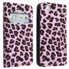 iPhone5 5S - intl · koklopo Pink Leopard Print Glitter Stand Folio Flip .