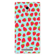 PC Plastic cartoon strawberry pattern Case for OPPO FIND7 red and blue