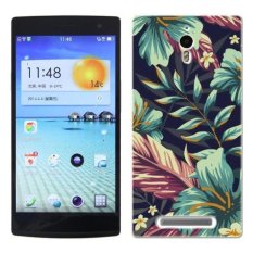 PC Plastic flowers and leaves Case for OPPO FIND7 slate gray