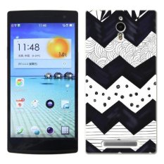 PC Plastic wave Case for OPPO FIND7 black and white