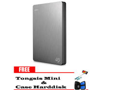 Seagate Backup Plus Slim 1TB - HDD - HD - Hardisk External 2.5 - Silver + Gratis Softcase Harddisk + Tongsis Mini