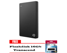 Seagate Backup Plus Slim 2TB - HDD - HD - Hardisk External 2.5 - Hitam + Gratis Flasidisk 16Gb Transcend