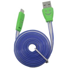 Taff Colorful Smiling Face Charging SYNC Data Micro USB Cable 1M - Hijau