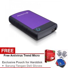 Transcend Harddisk Eksternal Antishock Triple Portection 25H3P 1TB + Gratis Paket Hadiah