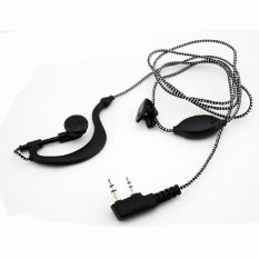 2PIN High Quality Earpiece Headset Mic for Radio Security Walkie Talkie Feature (Black)