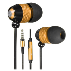 3.5mm Jack Metal In-Ear Earphone with Mic for Phones (Gold) - Intl