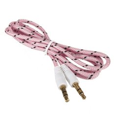 3.5mm Male to Male Stereo AUX Braided Car Cable Stereo Audio Adapters MP3 ipod Pink