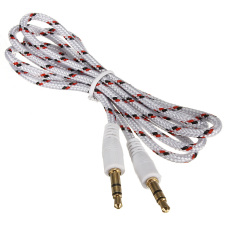 3.5mm Male to Male Stereo AUX Braided Car Cable Stereo Audio Adapters MP3 ipod (White) (Intl)