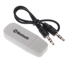 3.5mm USB Bluetooth Audio Music Receiver Adapter for iPhone samsung Mp3 Speaker White (Intl)
