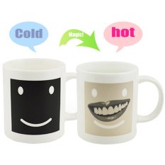 350ML Happy Smile Magic Heat Sensitive Mug Ceramic Coffee Tea Milk Cup Photo Color Changing with Hot Water