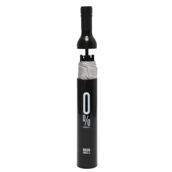 Audew Compact Fashion Wine Bottle Folding Anti-UV Parasol Sun/Rain Protection Umbrella Black  