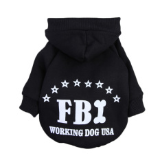Hewan Peliharaan Anak Kucing Anjing Polisi Lapis Pakaian Baju Hoodie Sweater Hitam S