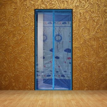 HONGXIN Tirai  Pintu Magnet  Exclusive Lotus Biru Lazada 