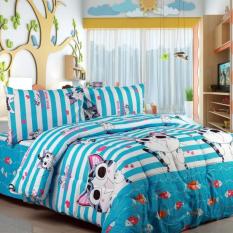 Jaxine Sprei Katun Motif Hungry Cat .