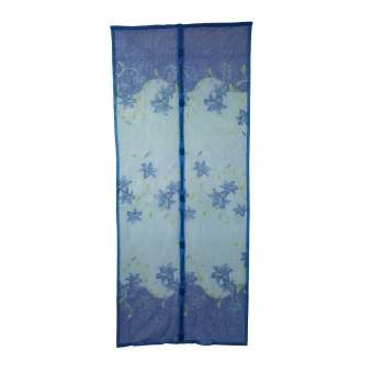 Magic Mesh Tirai  Magnet  Anti Nyamuk Bunga Biru 