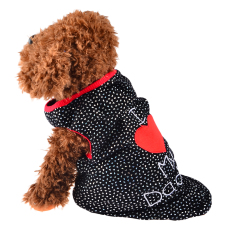 360DSC I Love My Daddy Dots Print Vest Sleeveless Puppy Dog Pet Cloth T-Shirts Apparel - Black/XS (Intl)