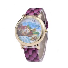 3D laser printing PU printing dream home dial fashion watch student table KYNJDZ84-purple