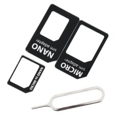 4 in 1 SIM Card Adapter Kit For iPhone 4 5 iPad HTC One X Sumsung Galaxy S3