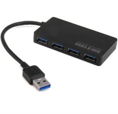 4 Ports USB 3.0 Hub 5Gbps High Speed Data Transferring for Cellphone Computer Camera etc- Hitam