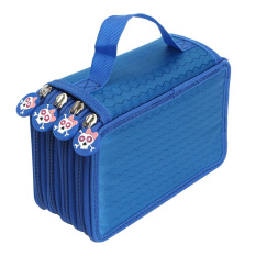 4-Tier 72-Slot Portable Oxford Cloth Art Paint Writing Pencil Pen Ruler Eraser Zipper Storage Holder Organizer Bag Pouch Case Blue (Intl)