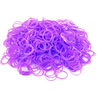 A1 Toys Paket Karet Refill Loom Bands Bubble Biru + Jelly Violet + Polkadot Hitam Rainbow Loom