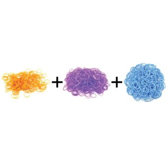 A1 Toys Paket Karet Refill Loom Bands Metalik Beige + Jelly Violet + Polkadot Biru Rainbow Loom