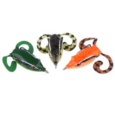 40 / 55mm Soft Topwater Fishing Ray Frog Lures Bass Baits Crankbaits Tackles Hooks- RED (Intl)
