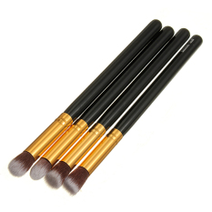 4Pcs Soft Makeup Cosmetic Soft Eye Brushes Set Eyeshadow Blend Powder Black and gold - INTL